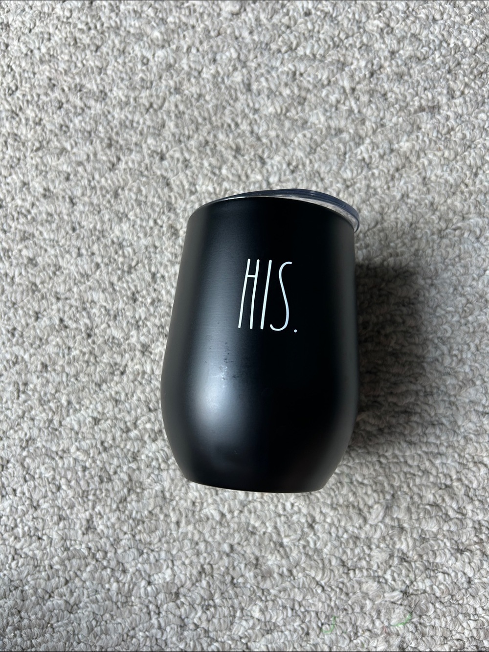 Rae Dunn Matte Black Stemless Tumbler - HIS.